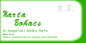 marta bohacs business card